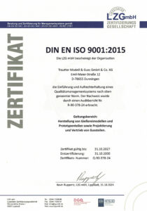 TMG ISO-Zertifikat